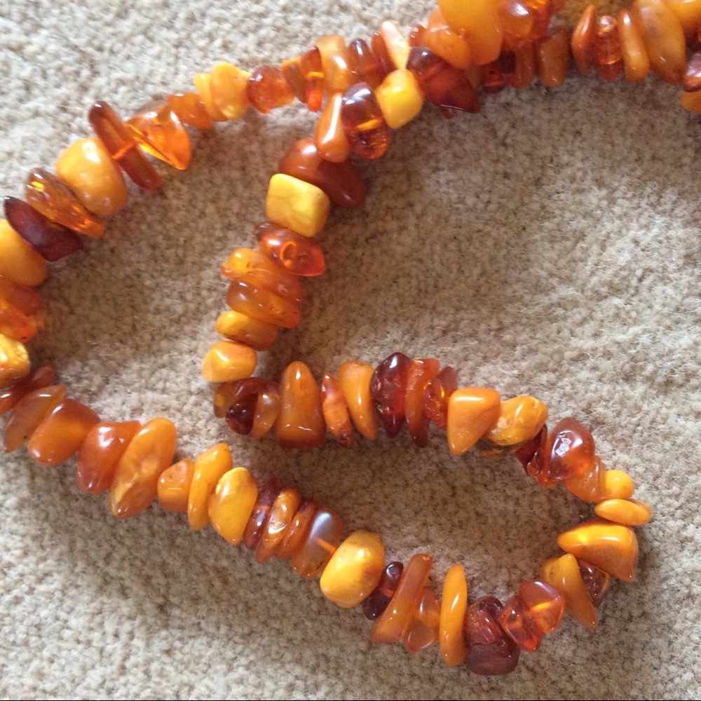 Baltic Amber necklace. Asymmetrical nuggets